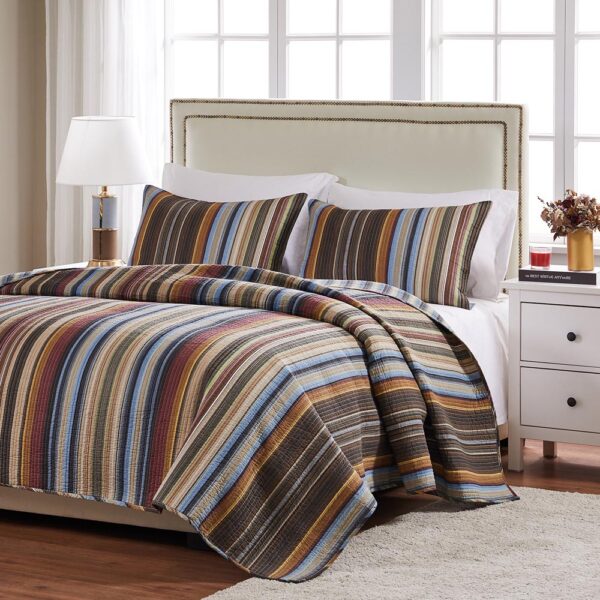 Greenland Home Durango Baumwoll-Quilt, 127 X 152 Cm – Gesteppt, Rustikales Design, 100 % Baumwolle
