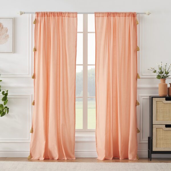 Greenland Home Fashions Katy Mantovana Per Finestra In Cotone - Rossa, Larghezza 16 X Lunghezza 84, 1 Pannello