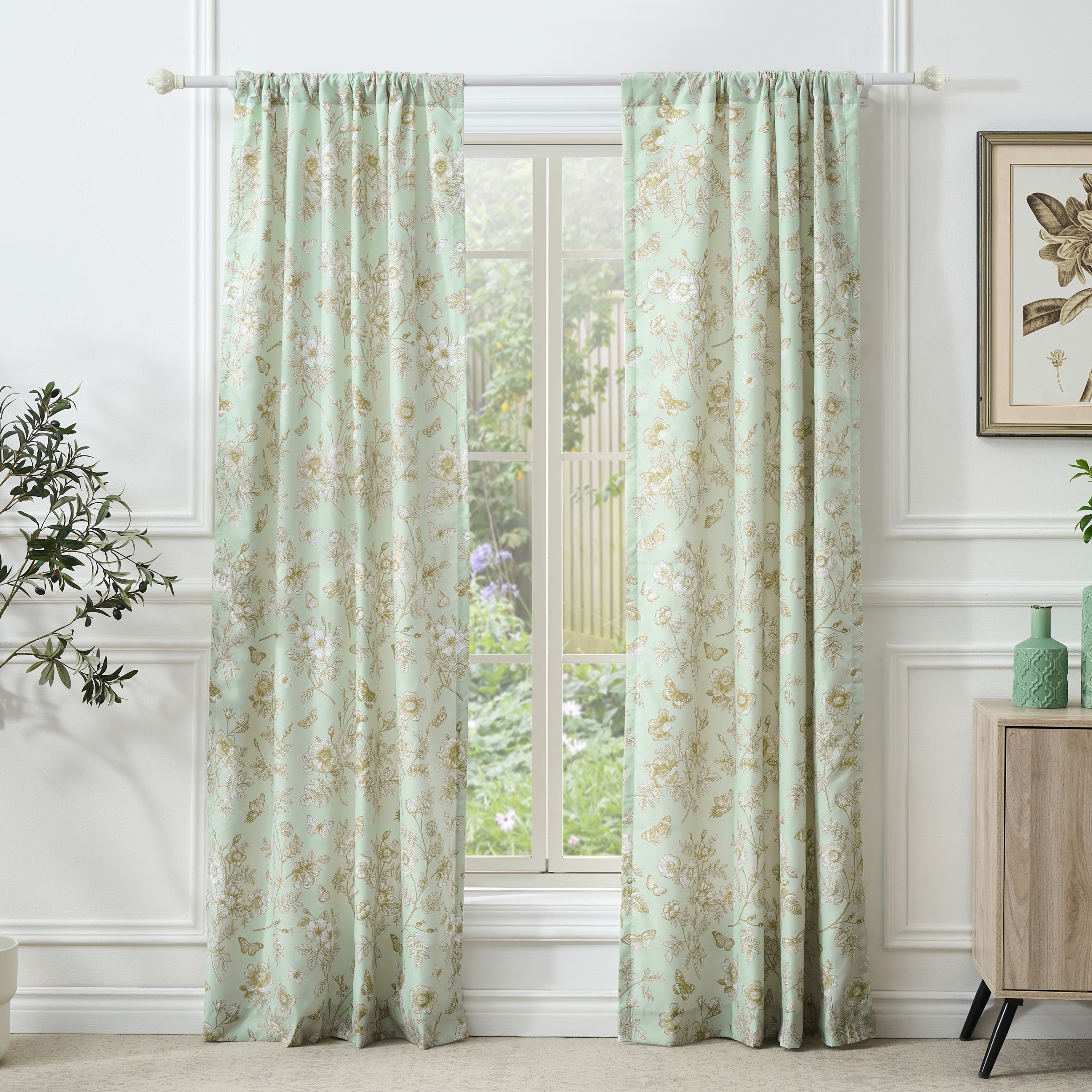 Greenland Home Mantovana Per Finestra In Microfibra 100% Poliestere, Multicolore, Foderata, Lunghezza 35,6 Cm, Tasca Asta 7,6 Cm
