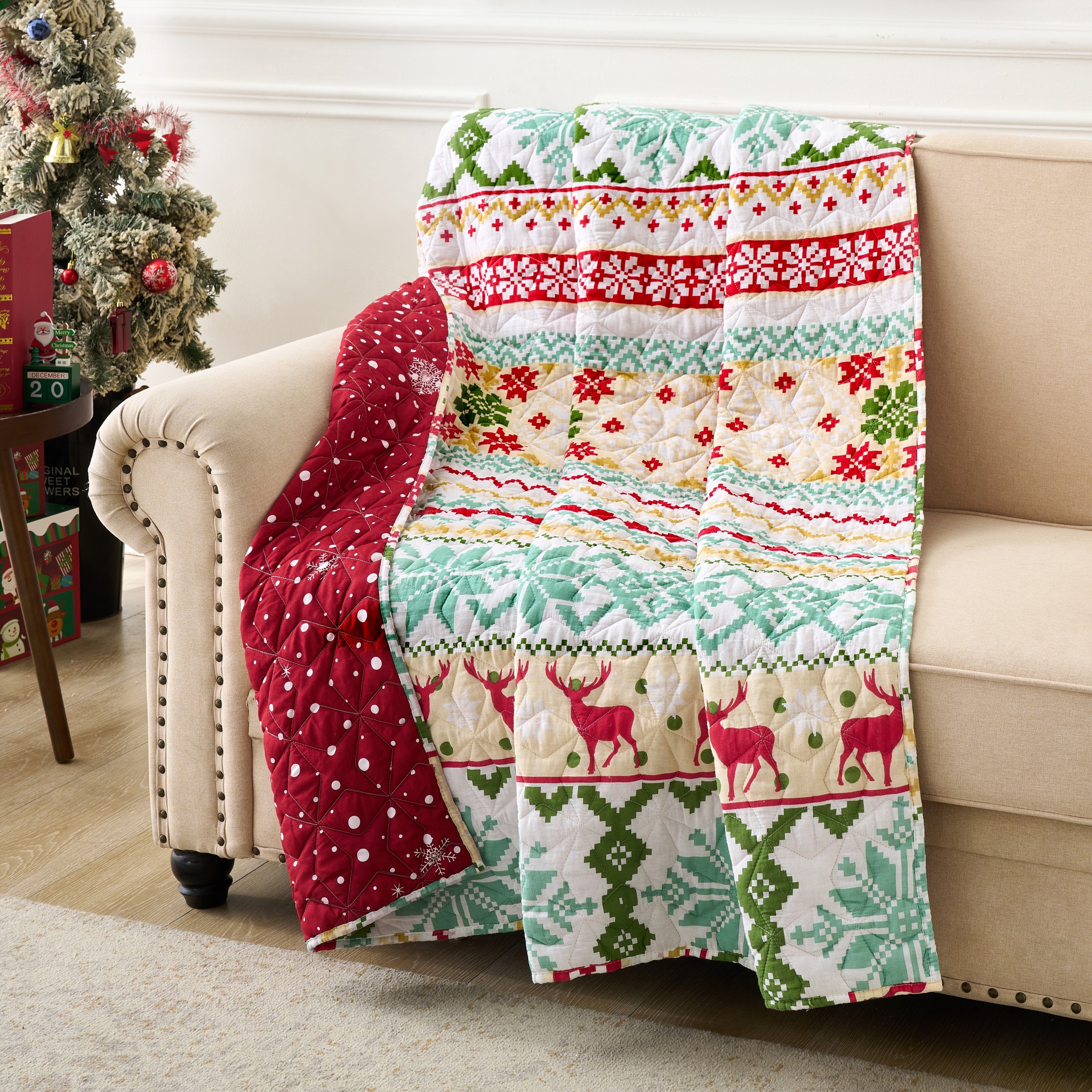 Fair Isle (Snow) throw lifestyle 3500