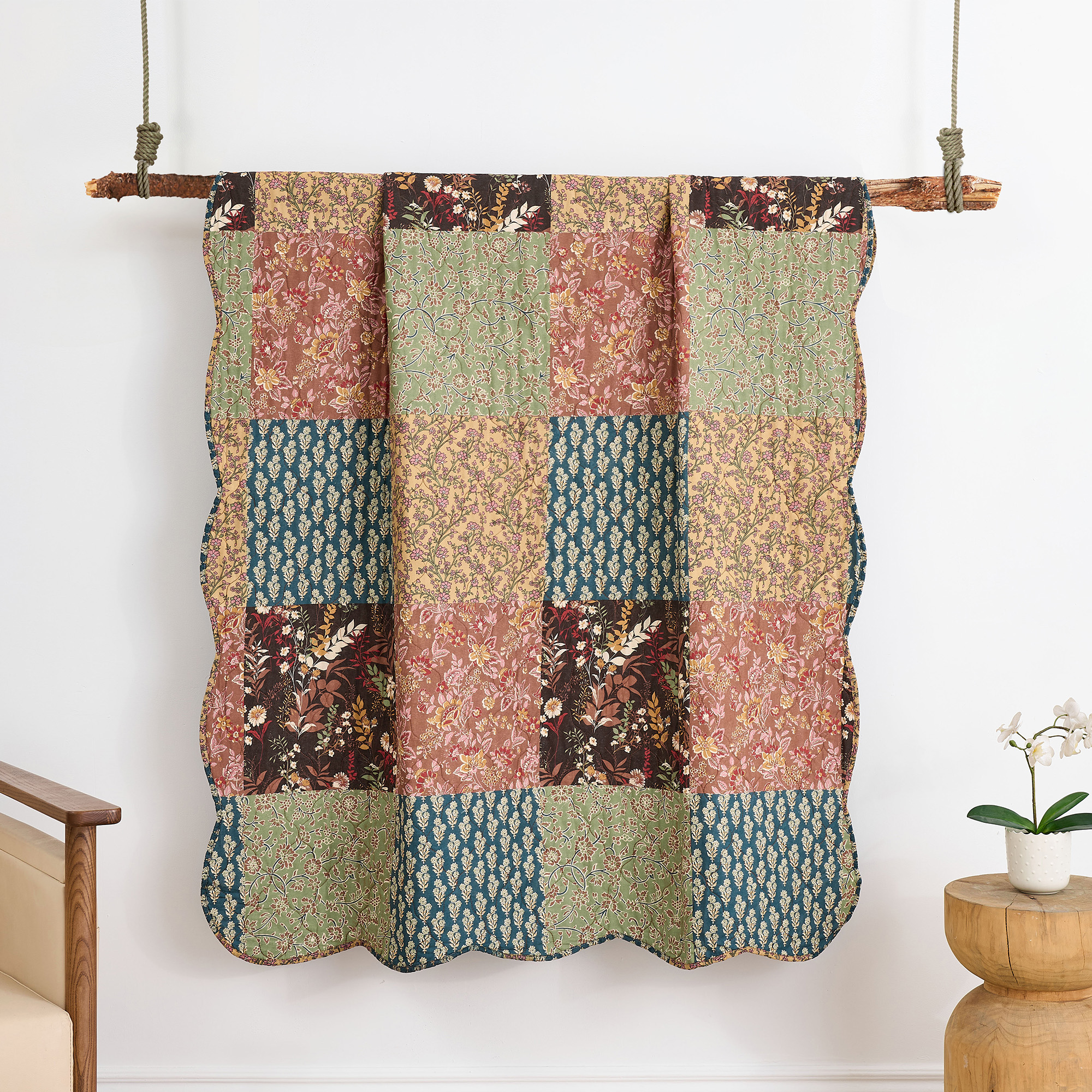 Hazel throw on a stick with ropes 3500